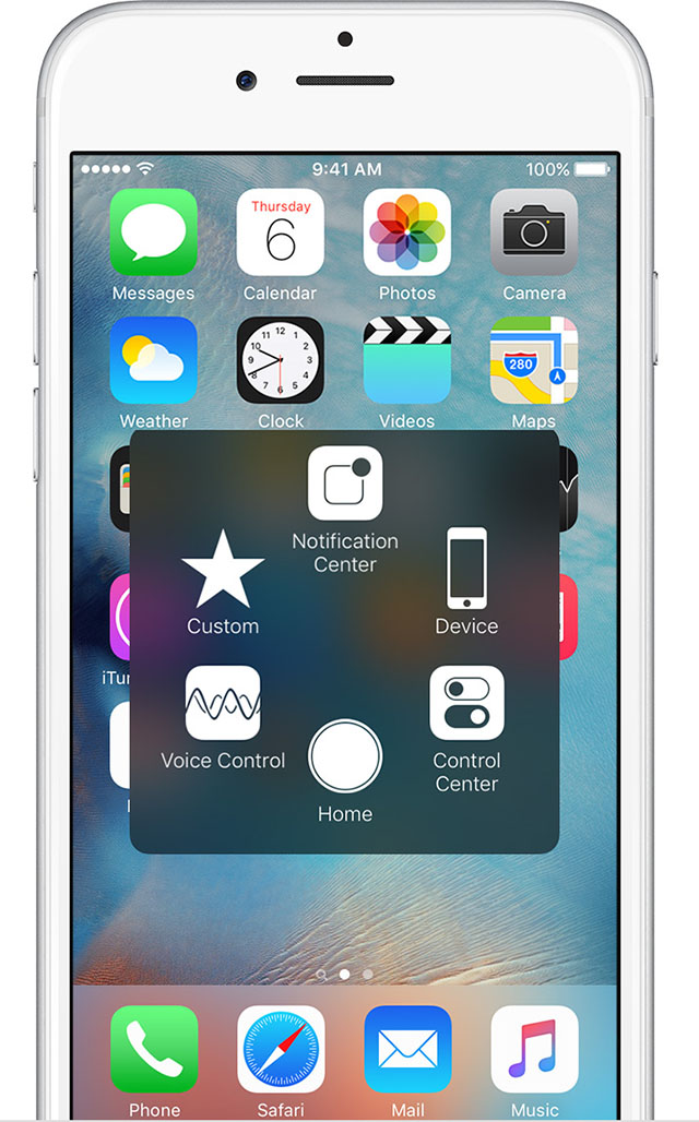 Assistive touch for printing screen on iPhone