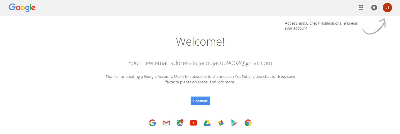 Google Account Creation Successful