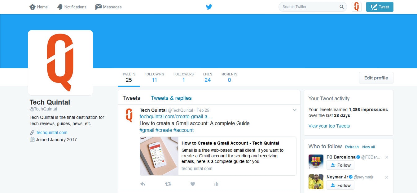 Tech Quintal Twitter Dashboard