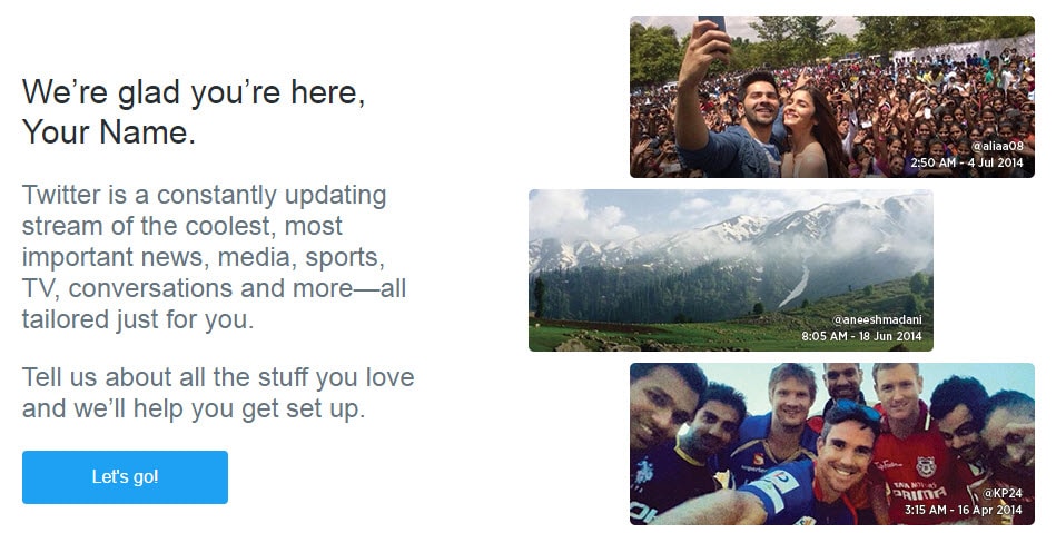 Twitter Welcome Message