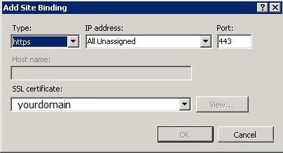 Add Site Binding IIS7
