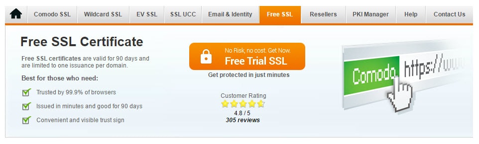 Comodo Free Trial SSL