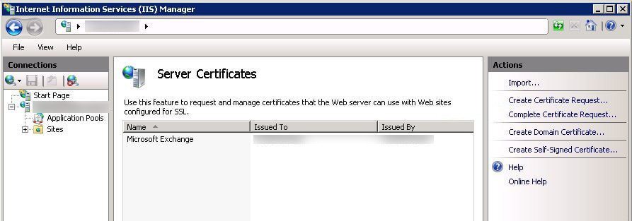 Complete Certificate Request IIS7