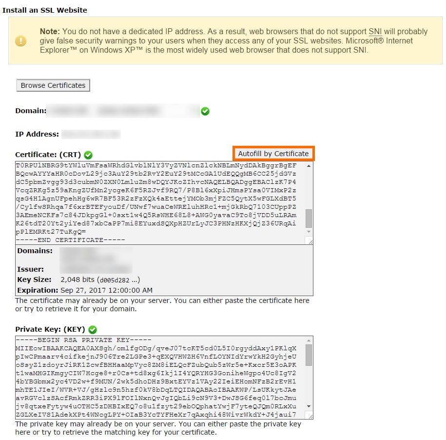 Install an SSL Website
