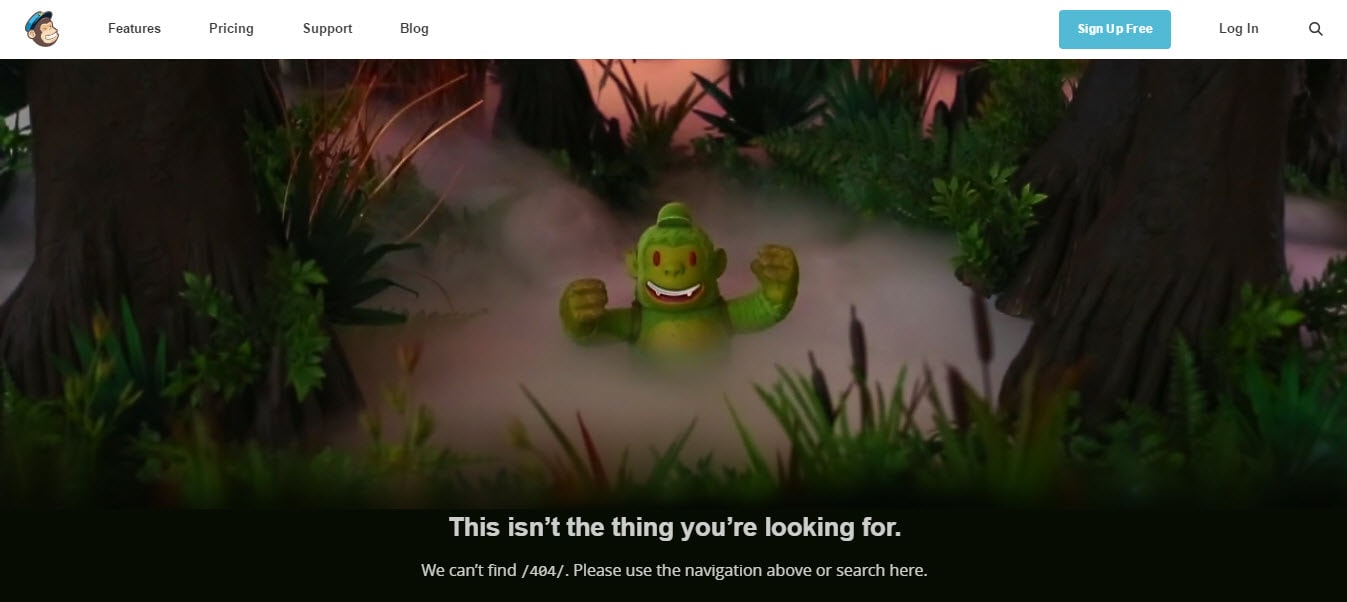 MailChimp Page Not Found