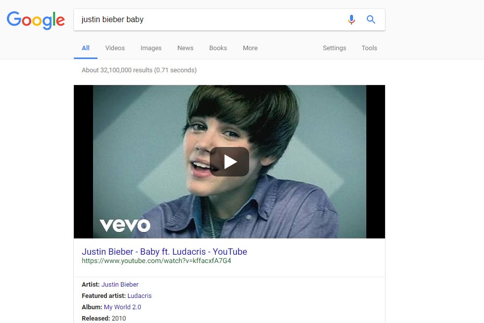 Google Search Term Justin Bieber Baby