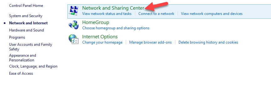 DNS Change in Windows 7 Network and Sharing Center