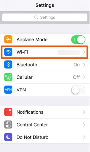 DNS Change in iOS Wifi