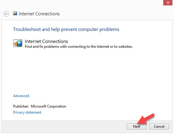 Internet Connections Diagnosis Windows
