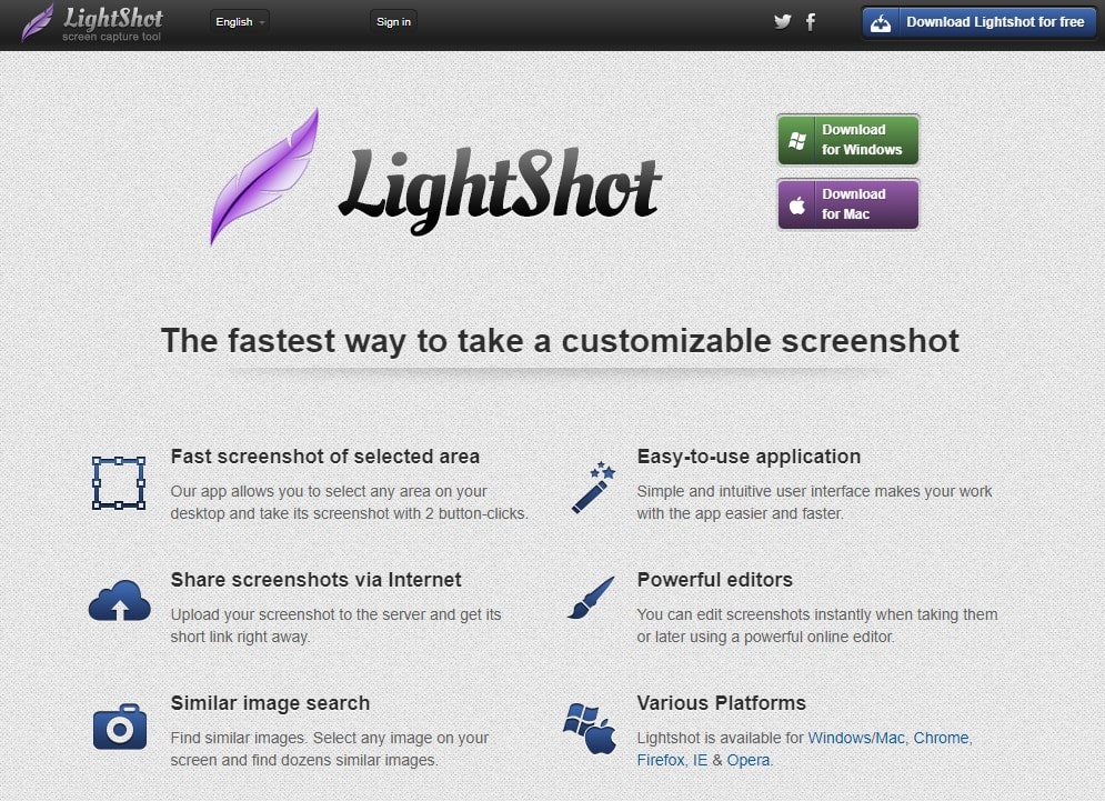 Lightshot Website