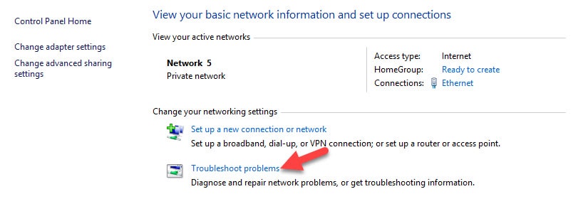 Network and Sharing Center