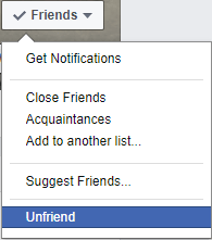 Unfriend on Facebook Account