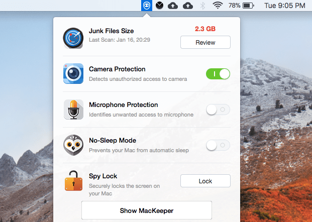 MacKeeper Notification