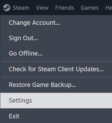 Steam Menu
