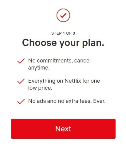 Netflix Signup Form