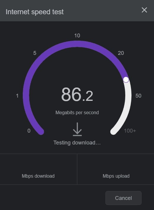 Internet Speed Test by Google