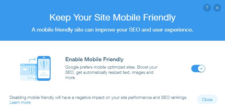 Wix Mobile Friendly