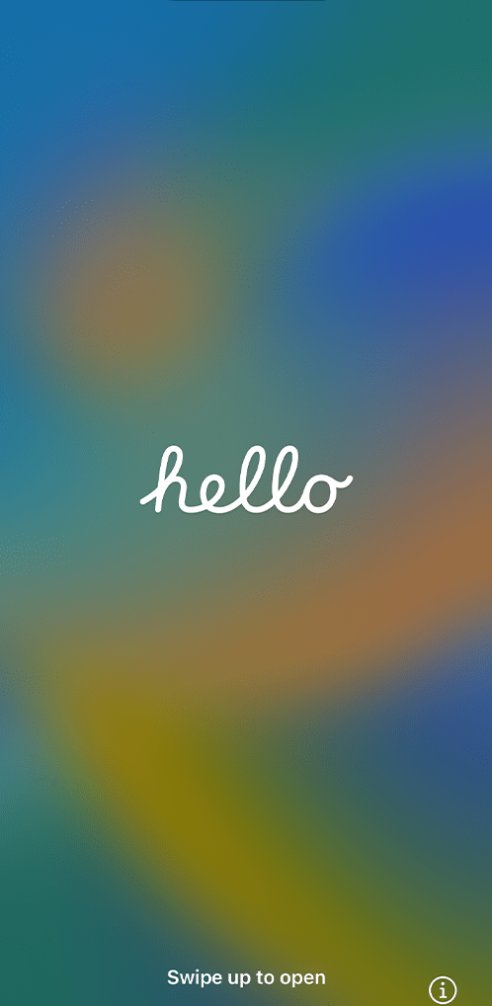 iPhone Hello Screen