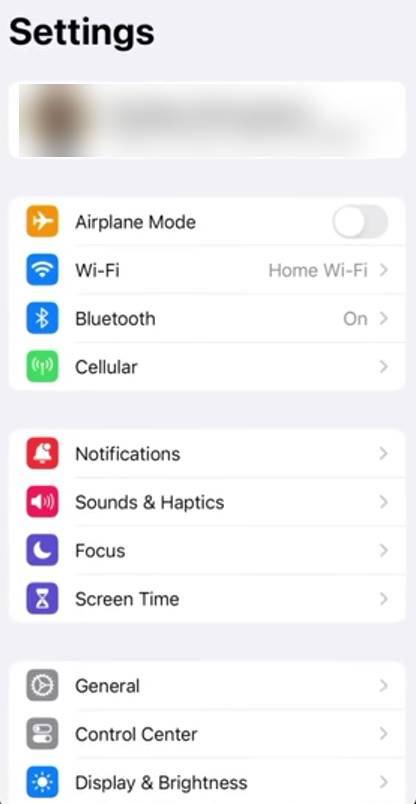 iPhone Settings