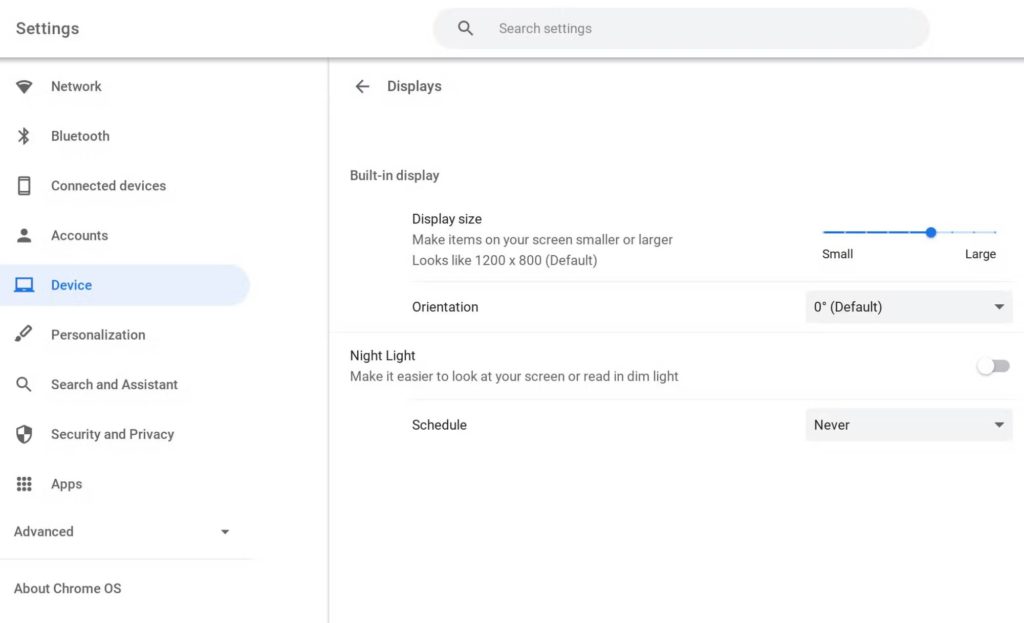 Chromebook Display Resolution