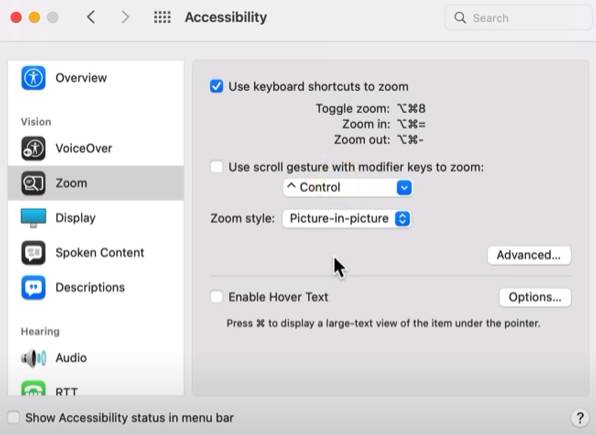 Mac Accessibility Zoom