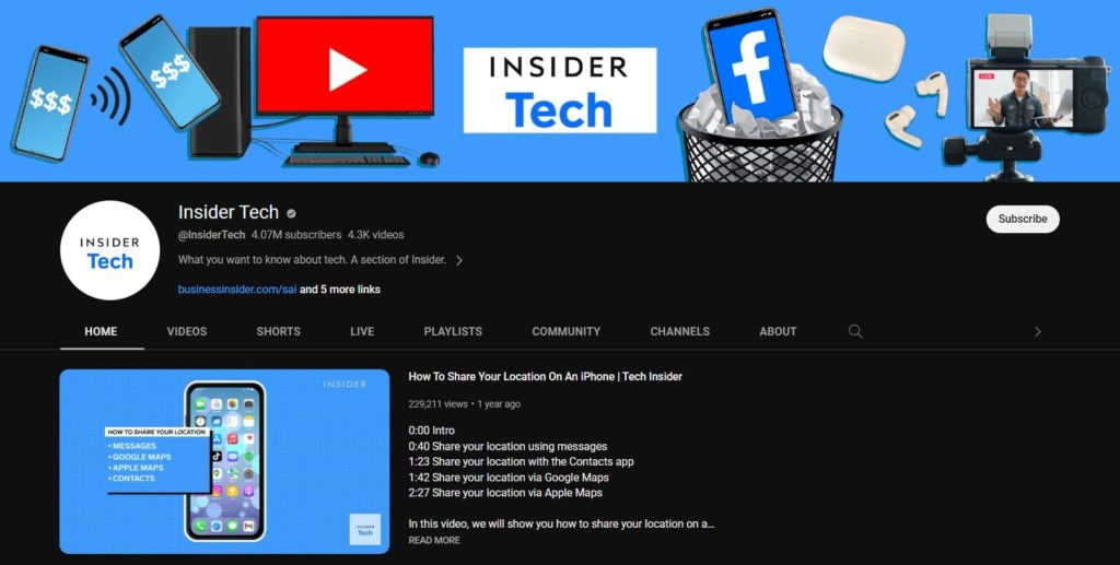 Tech Insider YouTube Channel