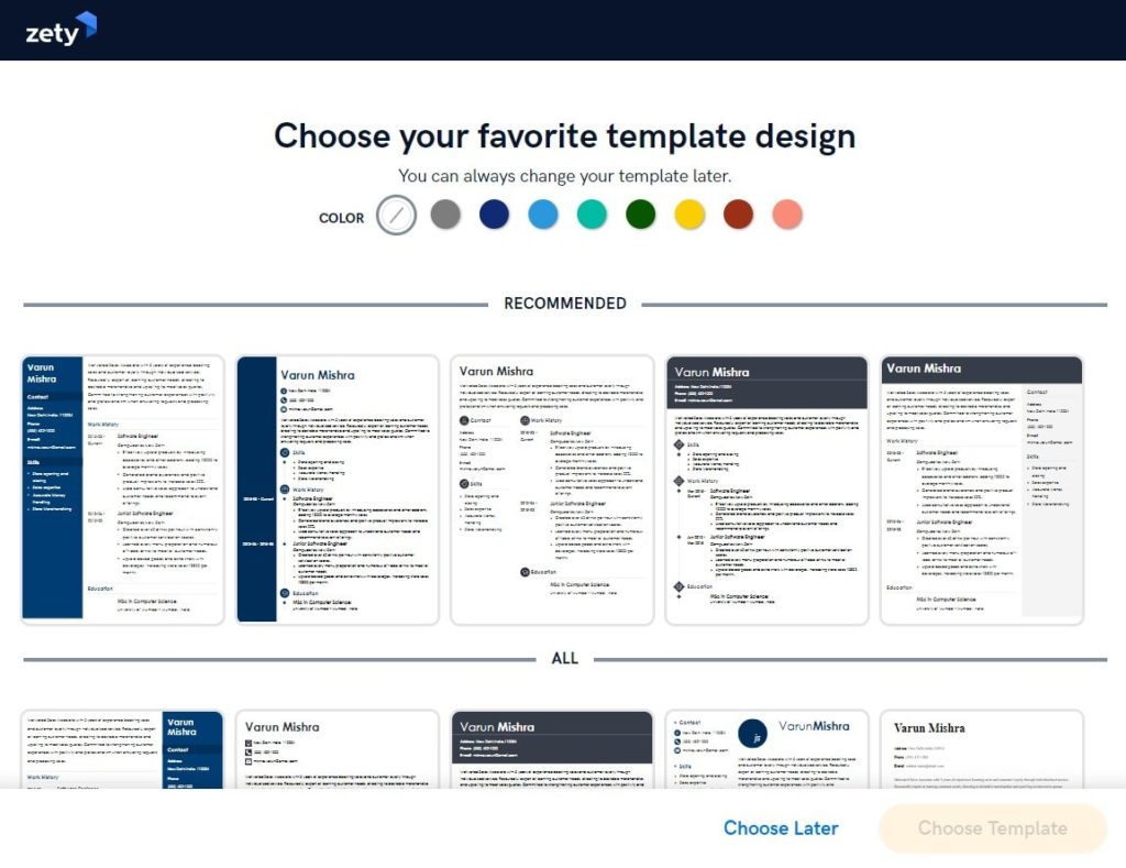 Zety Resume Builder
