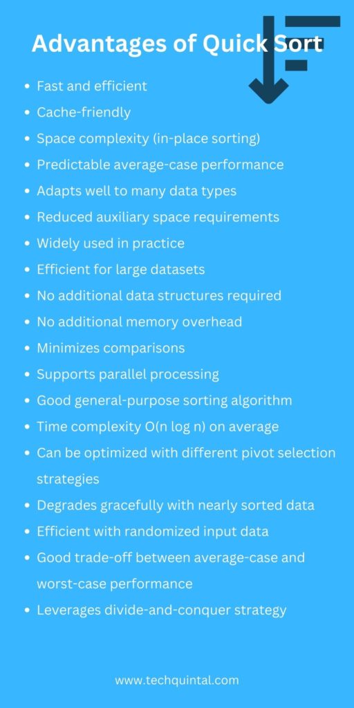 Advantages of Quick Sort