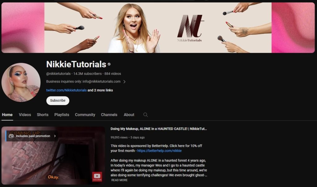 Nikkie Tutorials YouTube Channel