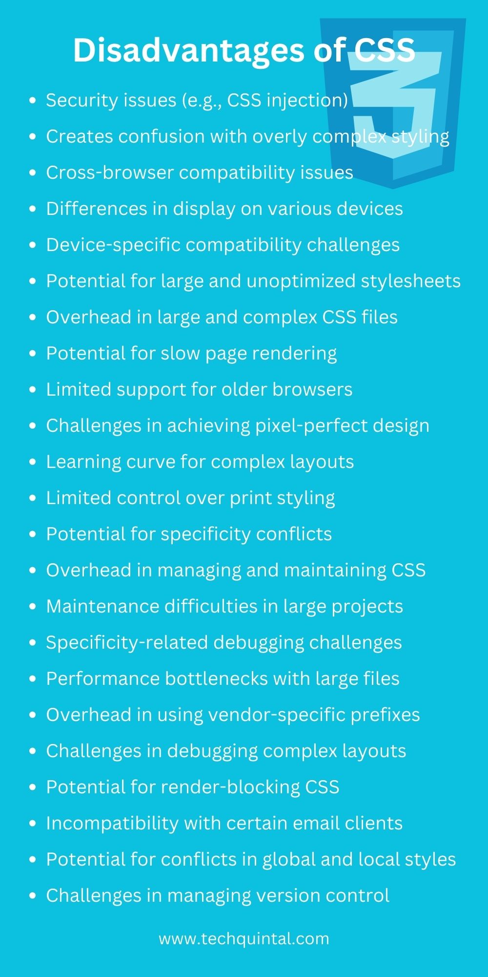 Disadvantages of CSS