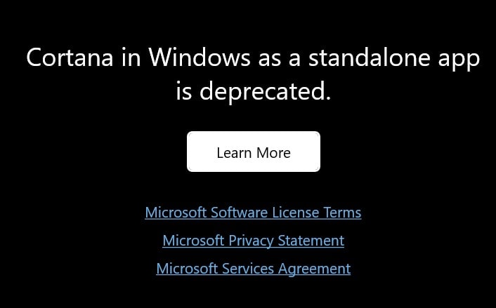 Cortana Deprecated