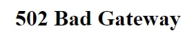 502 Bad Gateway