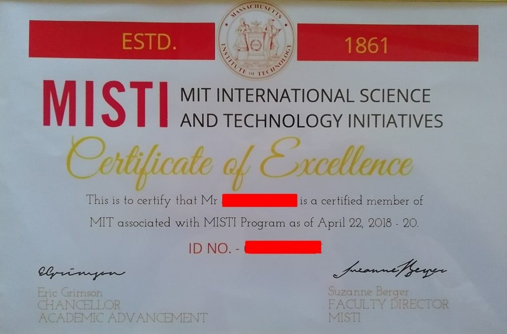 MISTI Certificate